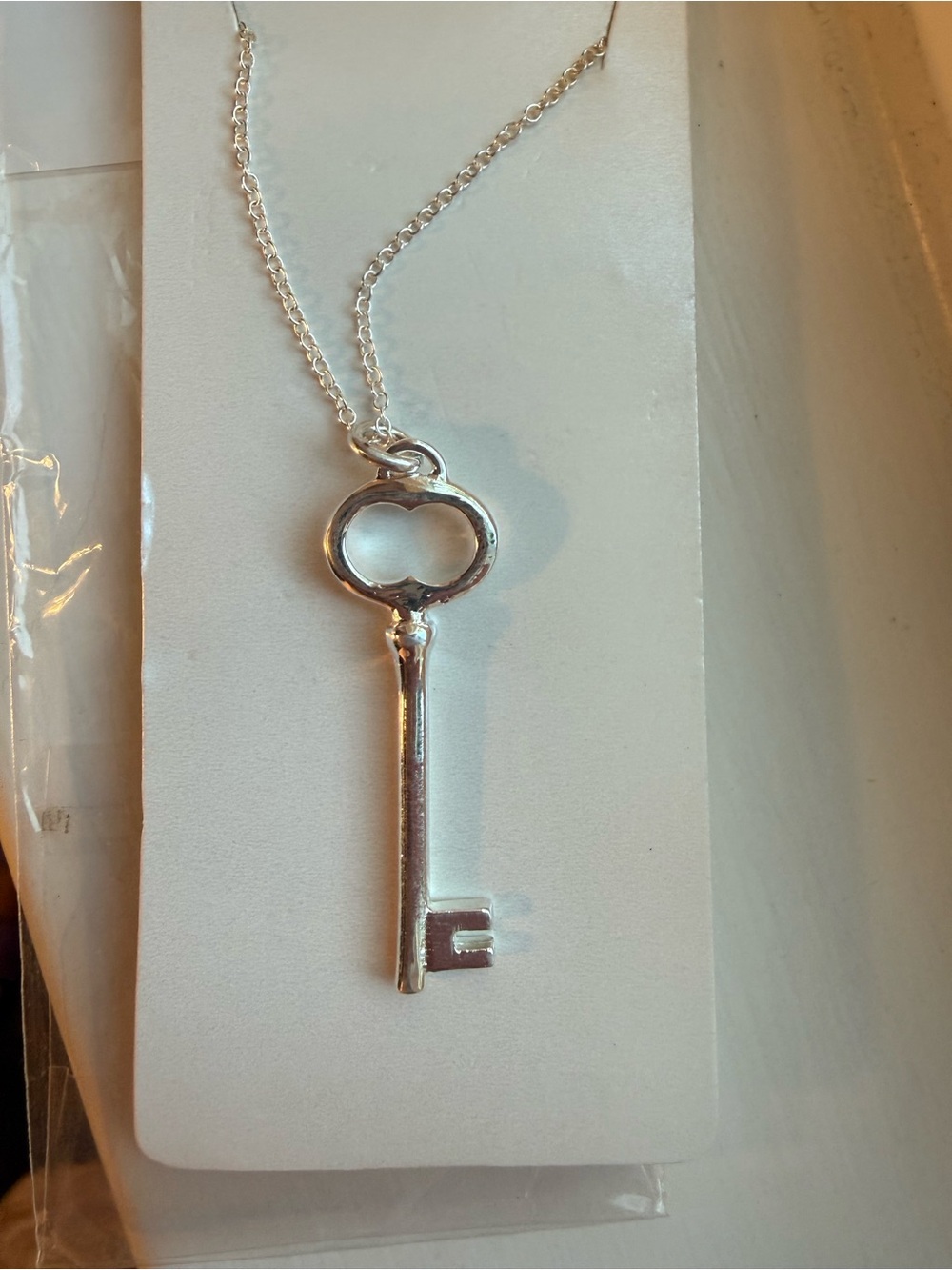 Silver Key Pendant Necklace - Unbranded